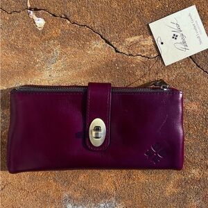 NWT Patricia Nash Vintage Distress Annesley Wristlet Wallet Ox Blood One Size